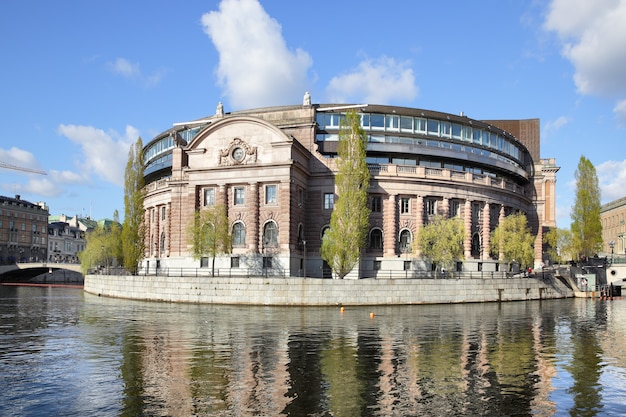 Parliament building (Riksdag) in Stockholm, Sweden