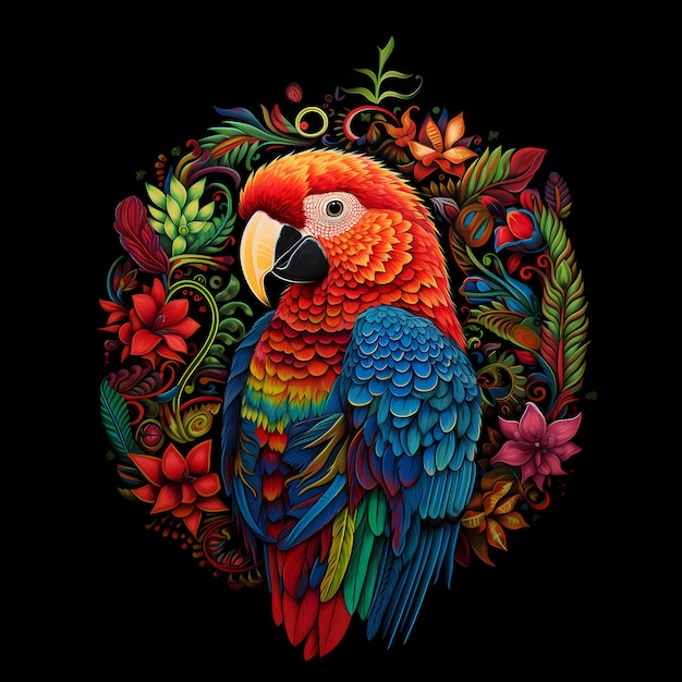 parrot animal logocolorful parrot macawbird illustration