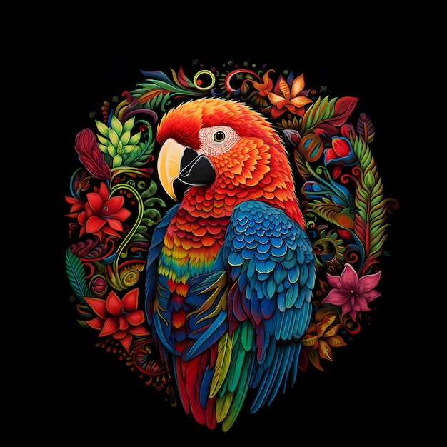 parrot animal logocolorful parrot macawbird illustration