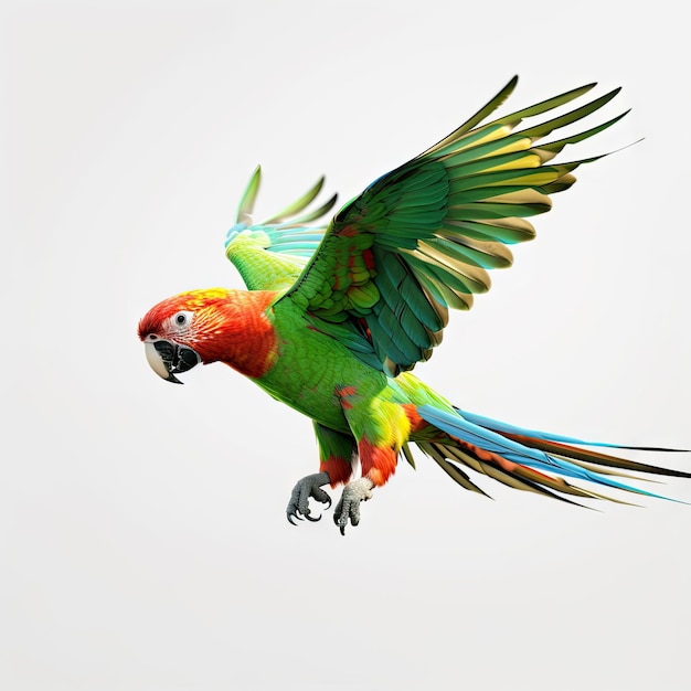 Parrot bird white background