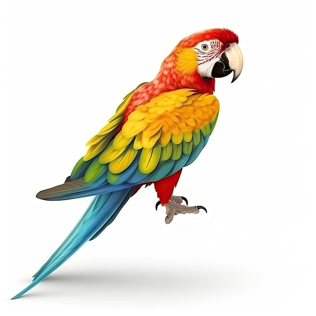 Parrot bird white background