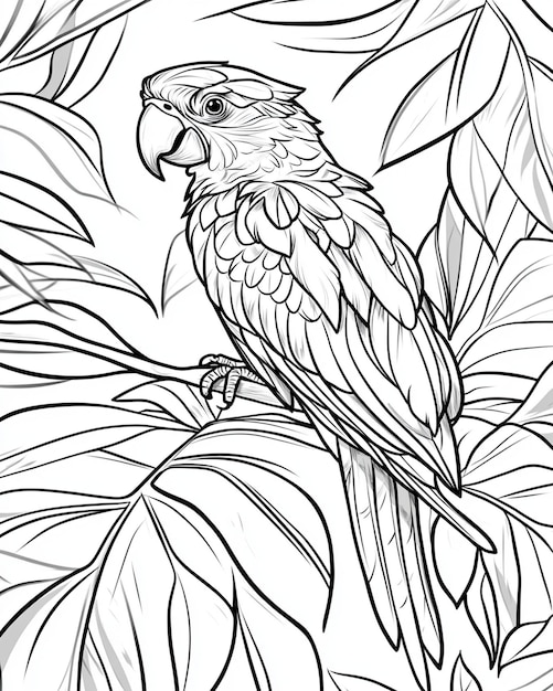 Photo parrot coloring page