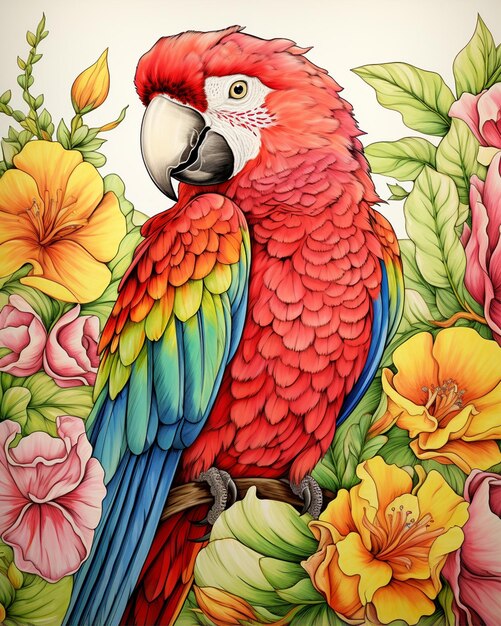 Photo parrot coloring pages printable charm