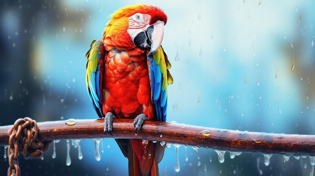 Parrot macaw closeup portraitGenerative AI