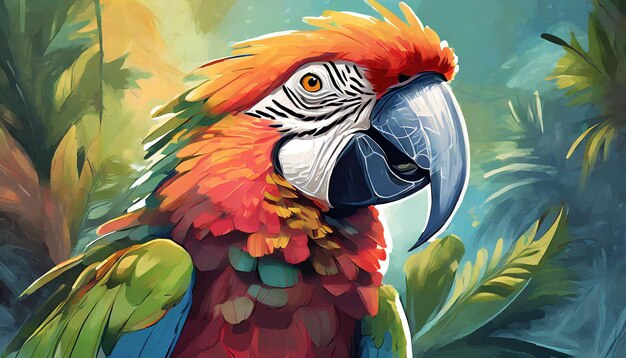 Photo parrot portrait illustration