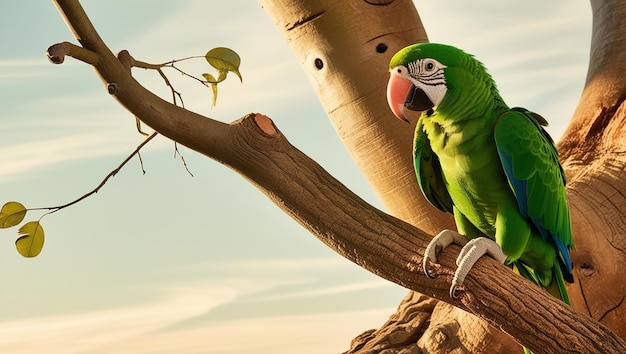 Photo a parrot sits on a branch with a sign that says quot s quot on it