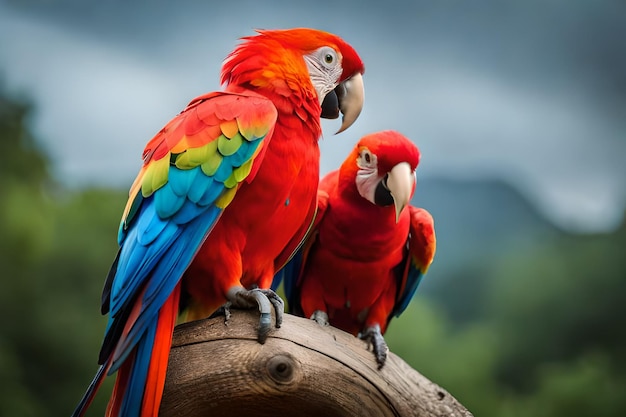 A parrot sits on a branch with the word parrot on it.