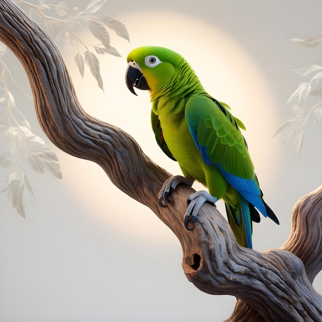 Photo parrot on tree branch