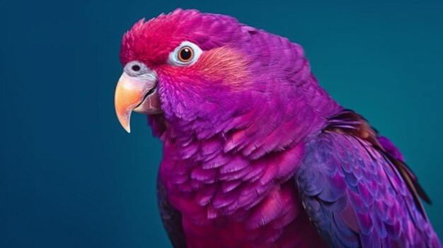 A parrot with a blue background