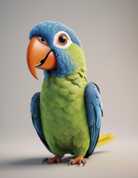 a parrot with a yellow beak and a blue beak