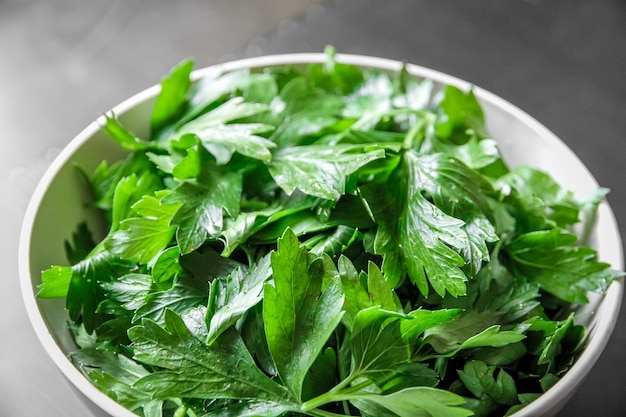 Parsley leaves in a bowl