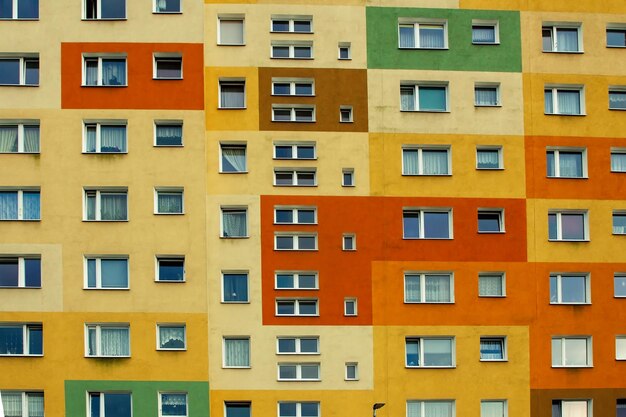 Photo part of a colored building in the city of gdansk poland