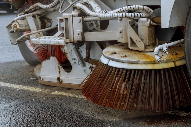 Part of a street cleaning vehicle