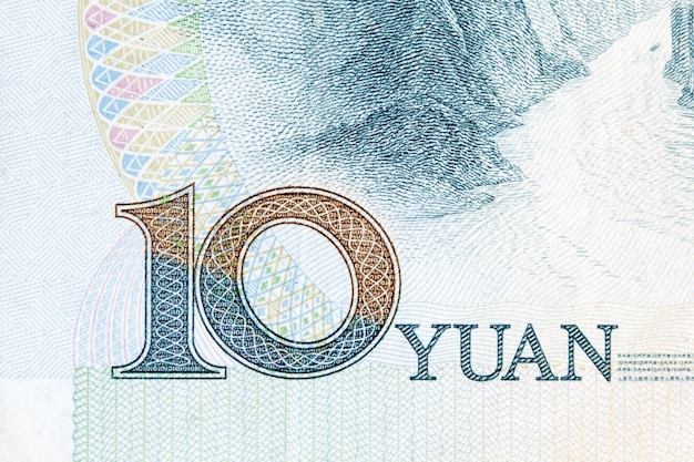 Part of ten yuan Macro photo