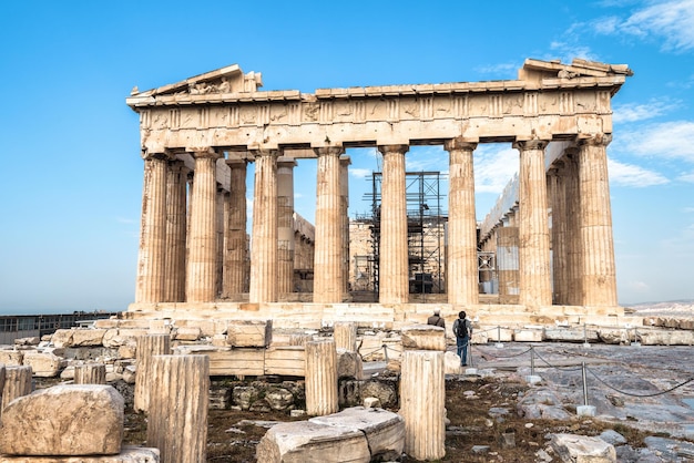 Parthenon on Acropolis hill Athens Greece It is a top landmark of Athens