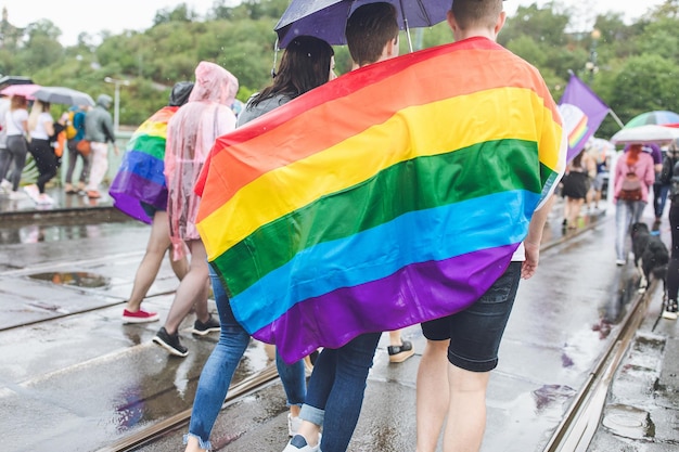 Participants of the annual Prague Pride parade