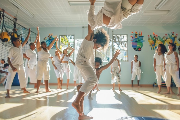 Photo participate in a capoeira demonstration at the loc generative ai