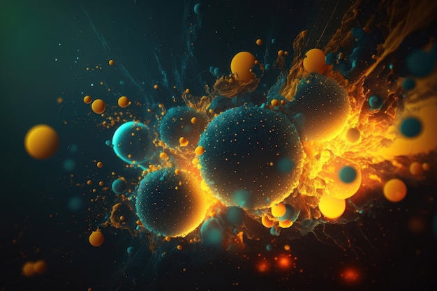 Particle abstract background closeup AI generation