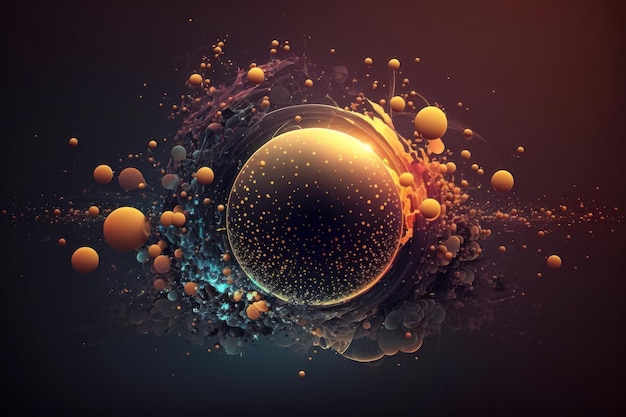 Particle abstract background closeup AI generation