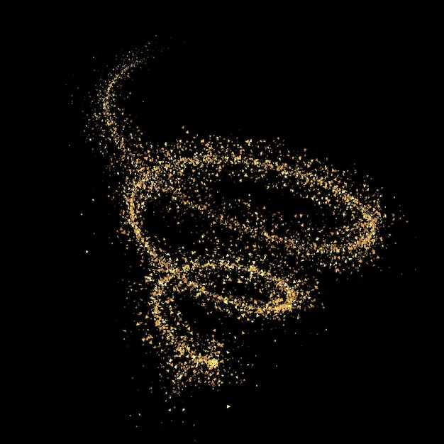 Particle abstraction spiral black background. 3d rendering 3d illustration.