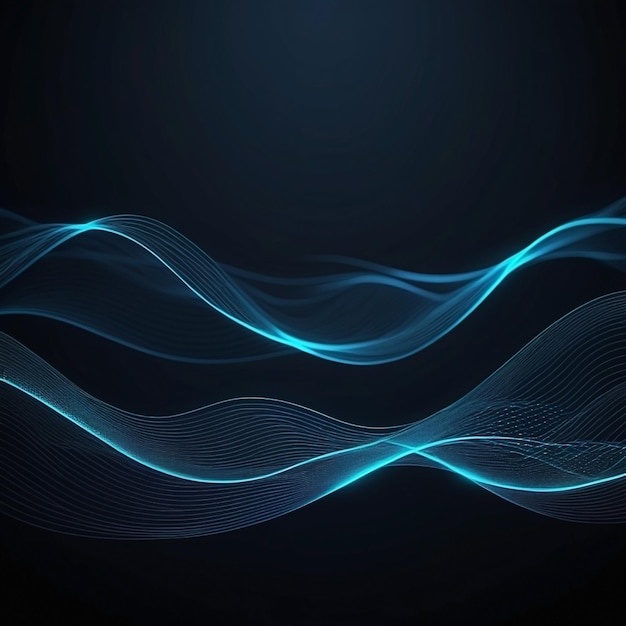 Particle background with wave illustration