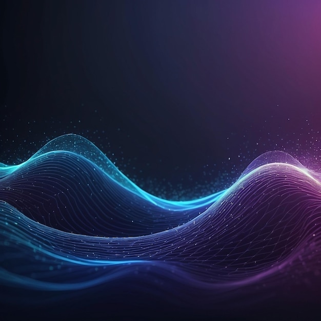 Particle background with wave illustration