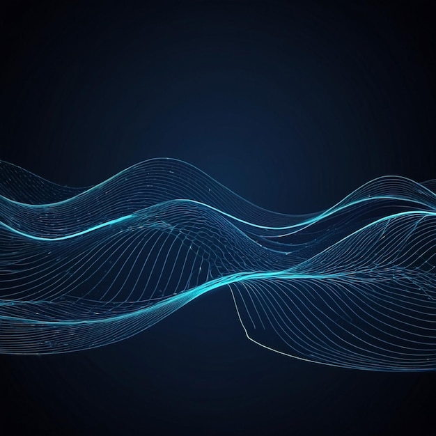 Particle background with wave illustration