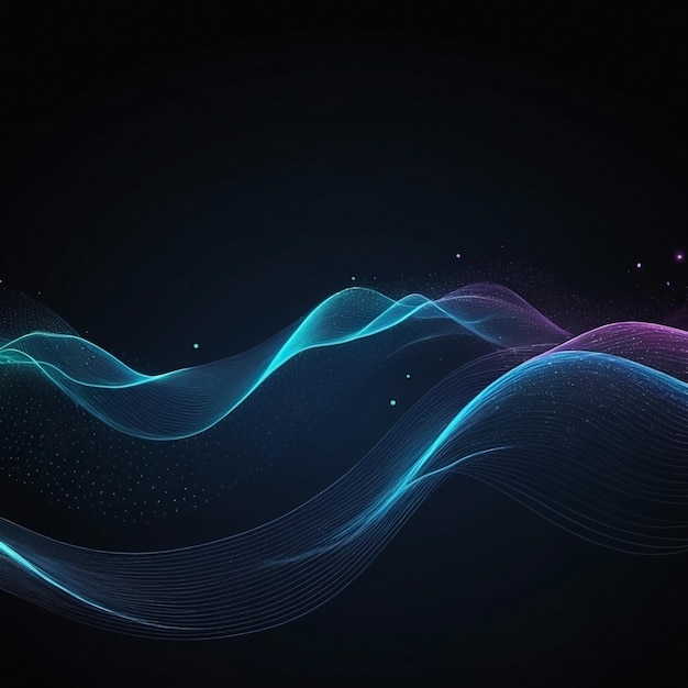 Particle background with wave illustration