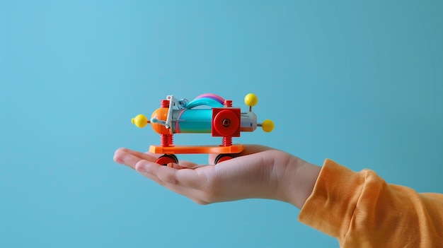 Particle Physicists Hand Holding Toy Particle Collider