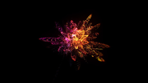 Particles splashes Abstract backround Glowing neon particle explosion