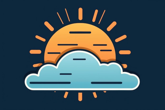 Partly Cloudy Icon With Combination Of Clouds And Sun To Represent Mix Of Weather Conditions Generative AI