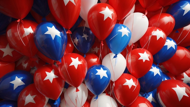 Party balloon image background for celebrating united state of America independent day 4 July