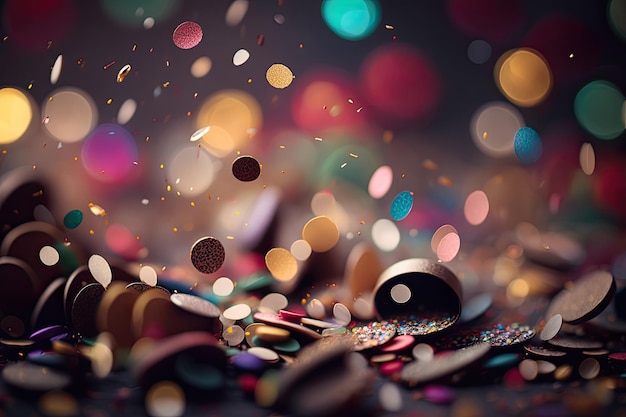 Party Confetti Background Illustration Generative AI