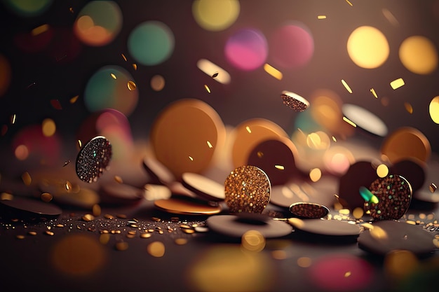 Party Confetti Background Illustration Generative AI