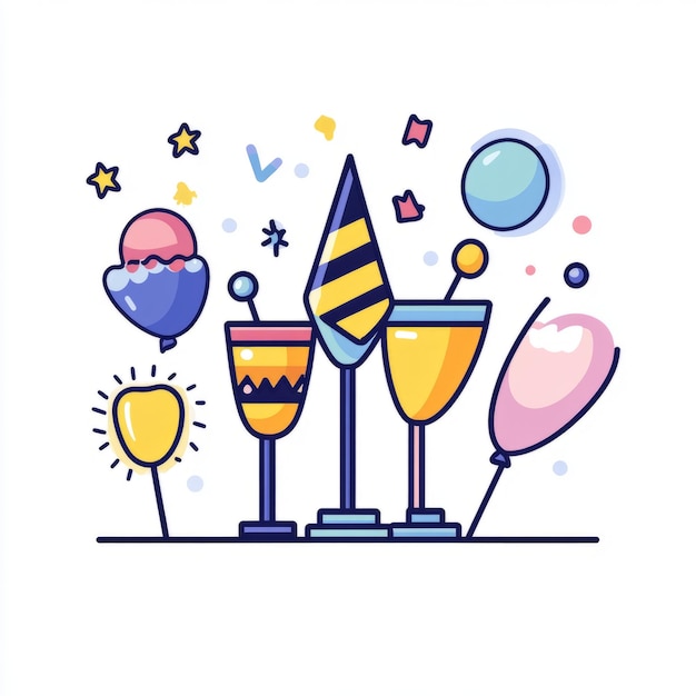 Party Decorations Icon Vector Illustration for Party Planning Websites