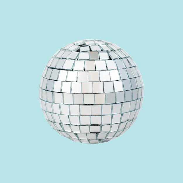 Party Disco Ball isolated on blue background