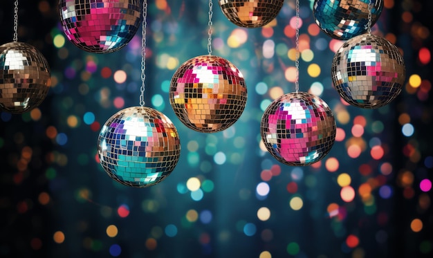 Party disco ball with bright sparkling lights