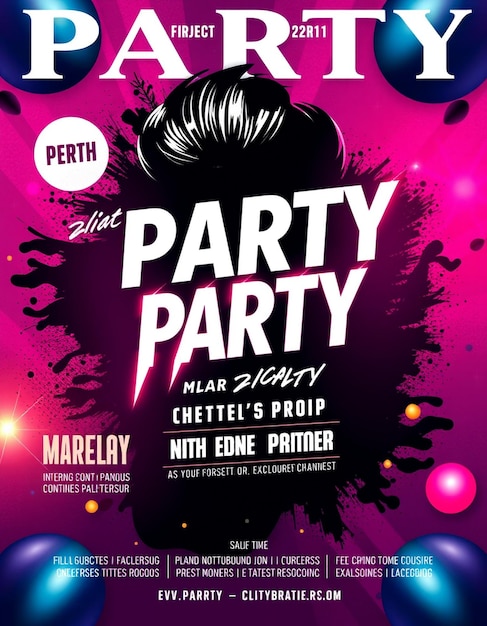 Party Magazine Flyer Vector Template