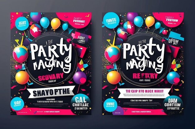 Party Magazine Flyer Vector Template