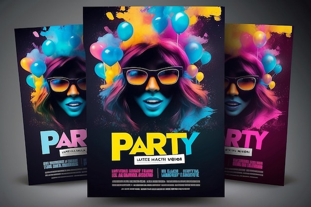 Party Magazine Flyer Vector Template