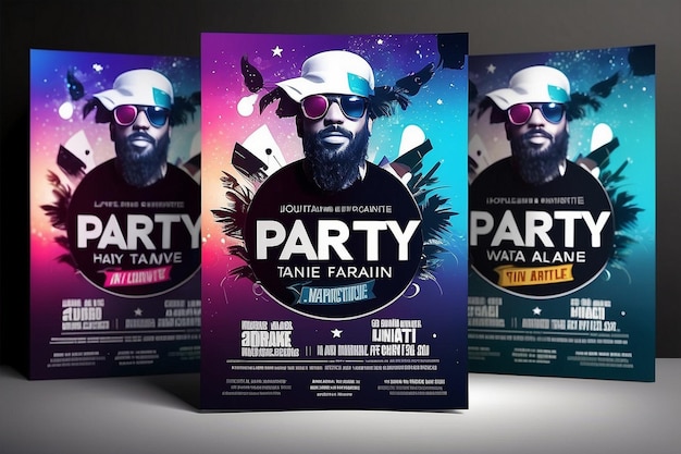 Party Magazine Flyer Vector Template