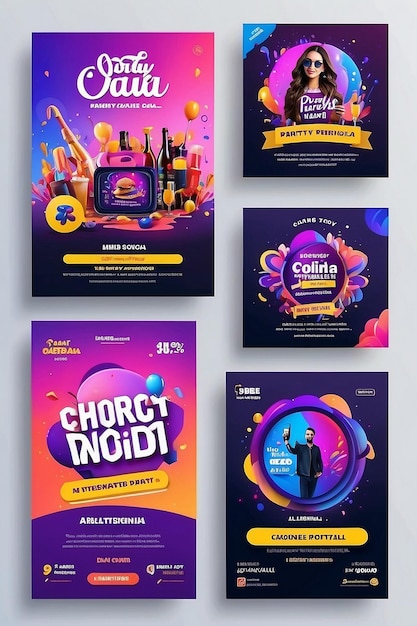 Party social media Instagram post story and ads design template