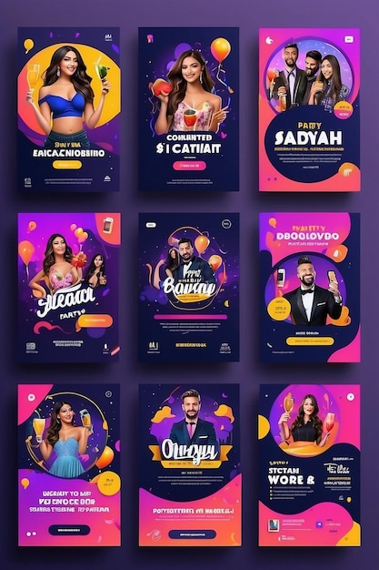 Party social media Instagram post story and ads design template