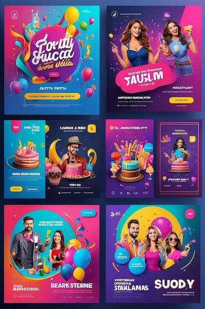 Party social media Instagram post story and ads design template