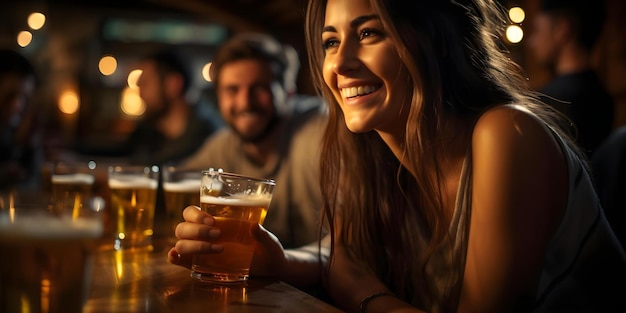 Partygoers enjoying beer and inclement weatherthemed decorations at a party Concept Party Decor Outdoor Event Beer Enthusiasts Inclement Weather Festive Atmosphere