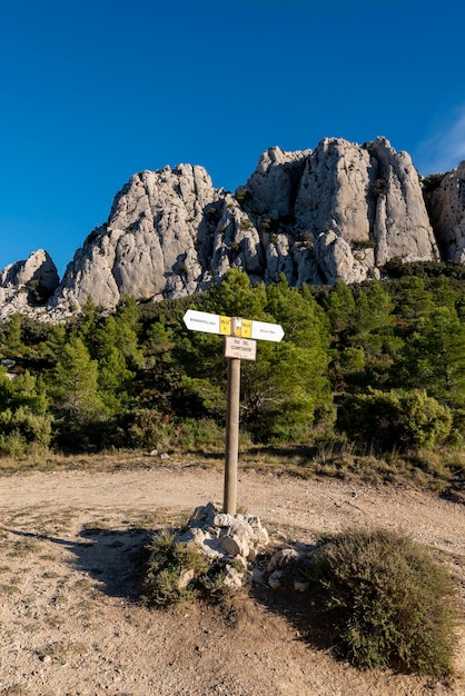 Pas del Contador Empty dirt road on sandstone, Sella, Alicante, Costa Blanca, Spain