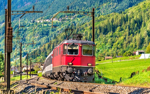 Passenger at the Gotthard pass in Switzerland