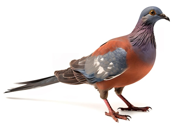 A passenger pigeon with white background