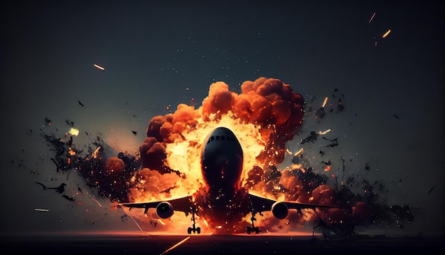 A passenger plane explodes on landing Generative AI