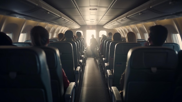 Passengers in the airplane Generative Ai